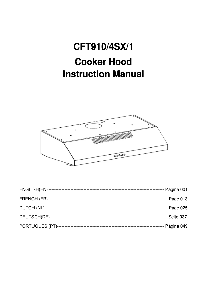 Page 1 de la notice Manuel utilisateur Candy CFT910/4SX/1