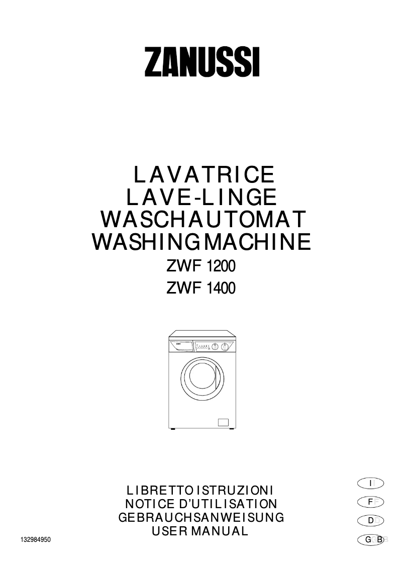 Page n°1 - Manuel utilisateur Zanussi ZWF1200