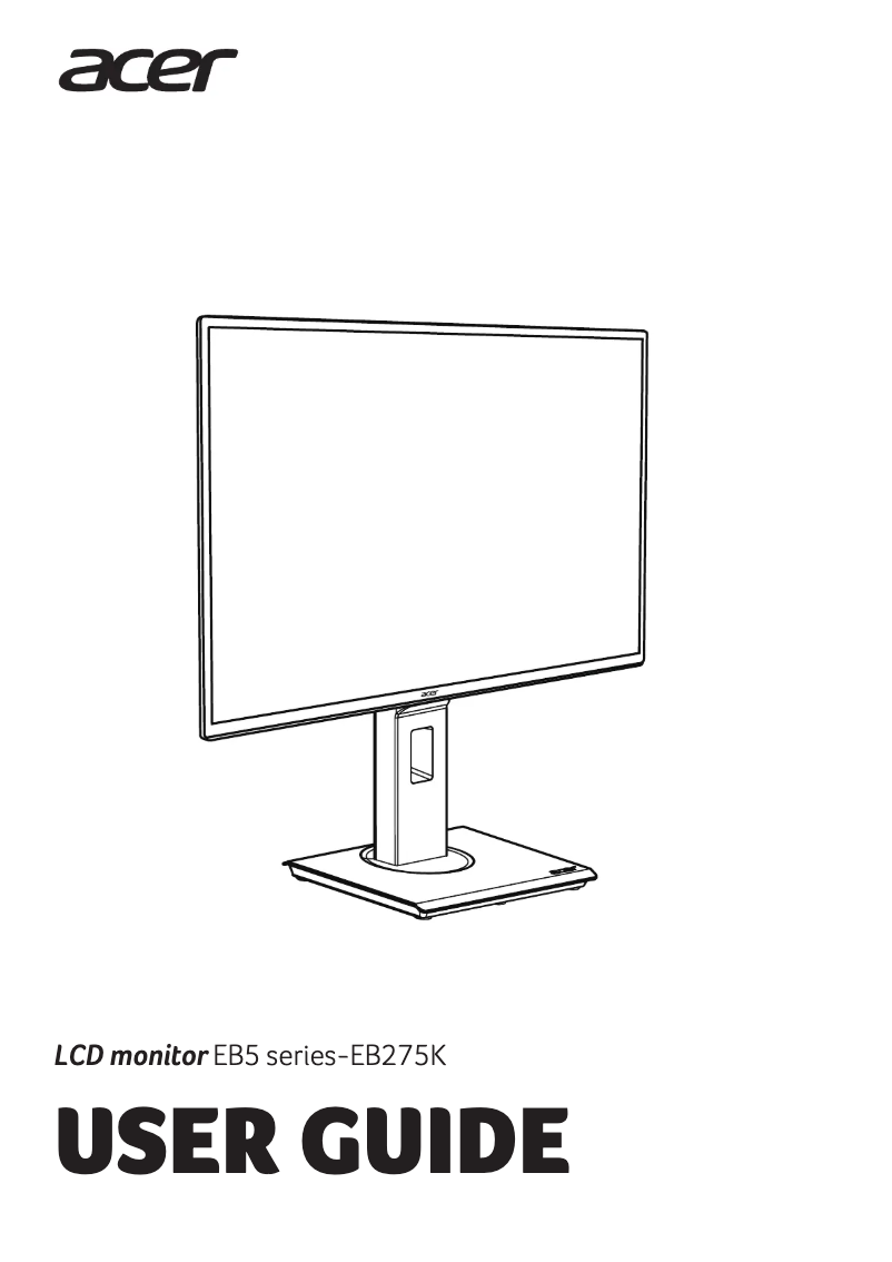 Page 1 de la notice Guide de démarrage rapide Acer EB275K