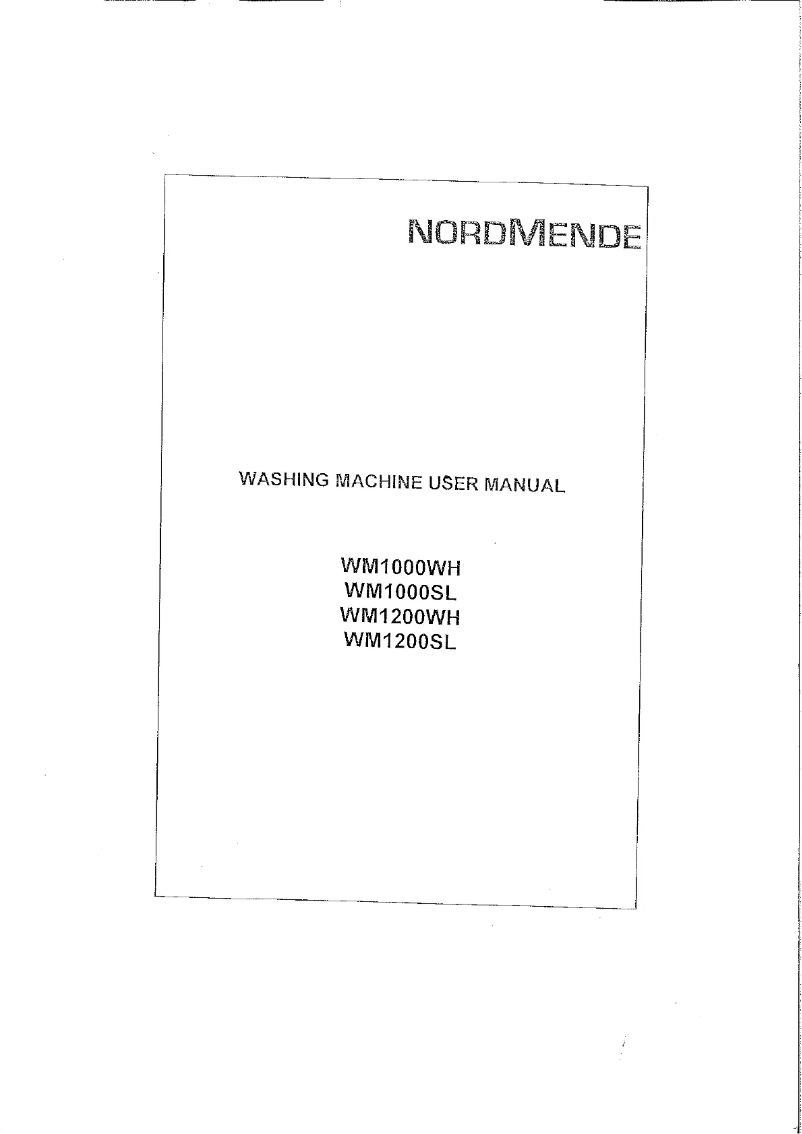 Page n°1 - Manuel utilisateur Nordmende WM1000