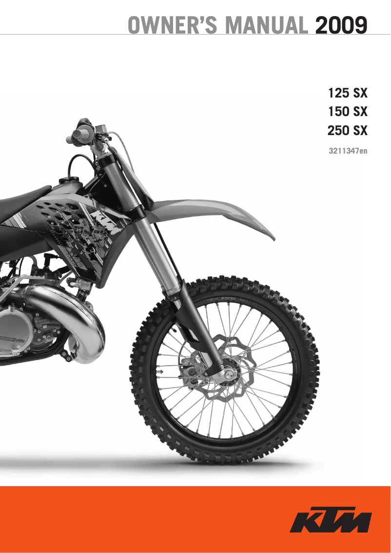 Page n°1 - Manuel utilisateur KTM 250 (2009)