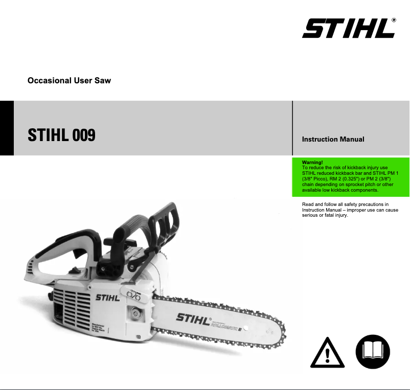 Page 1 de la notice Manuel utilisateur Stihl 009