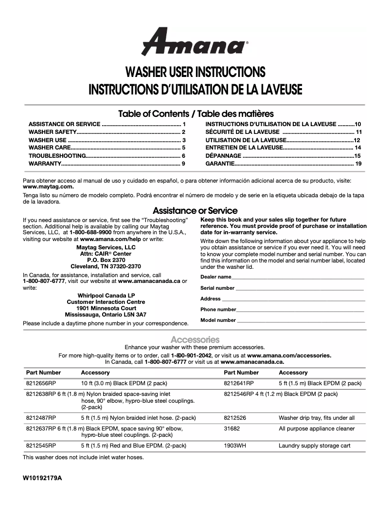 Image de la première page du manuel de l'appareil NTW4600VQ