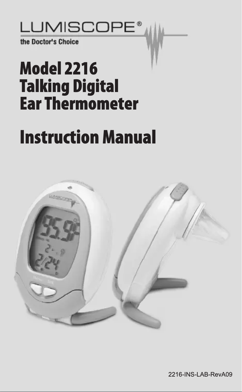 Page n°1 - Manuel utilisateur Lumiscope 2216