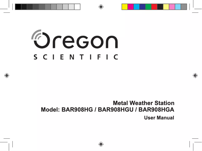 Page n°1 - Manuel utilisateur Oregon Scientific BAR908