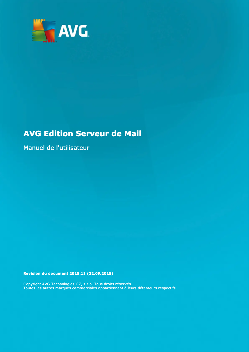 Page 1 de la notice Manuel utilisateur AVG Email Server Edition (2015)