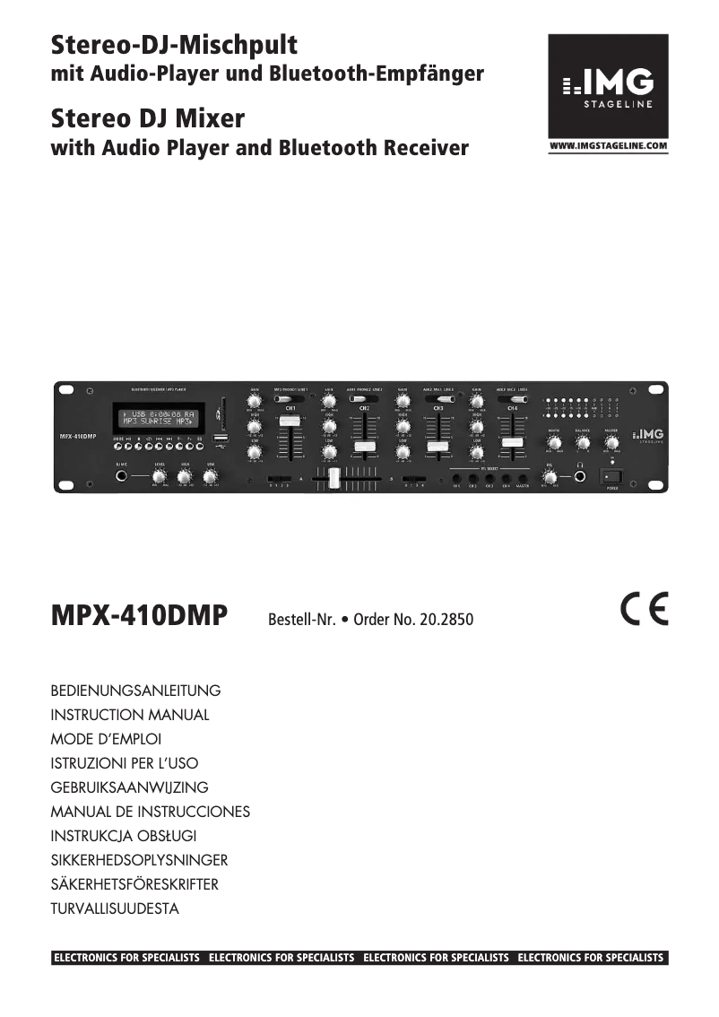 Image de la première page du manuel de l'appareil MPX-410DMP