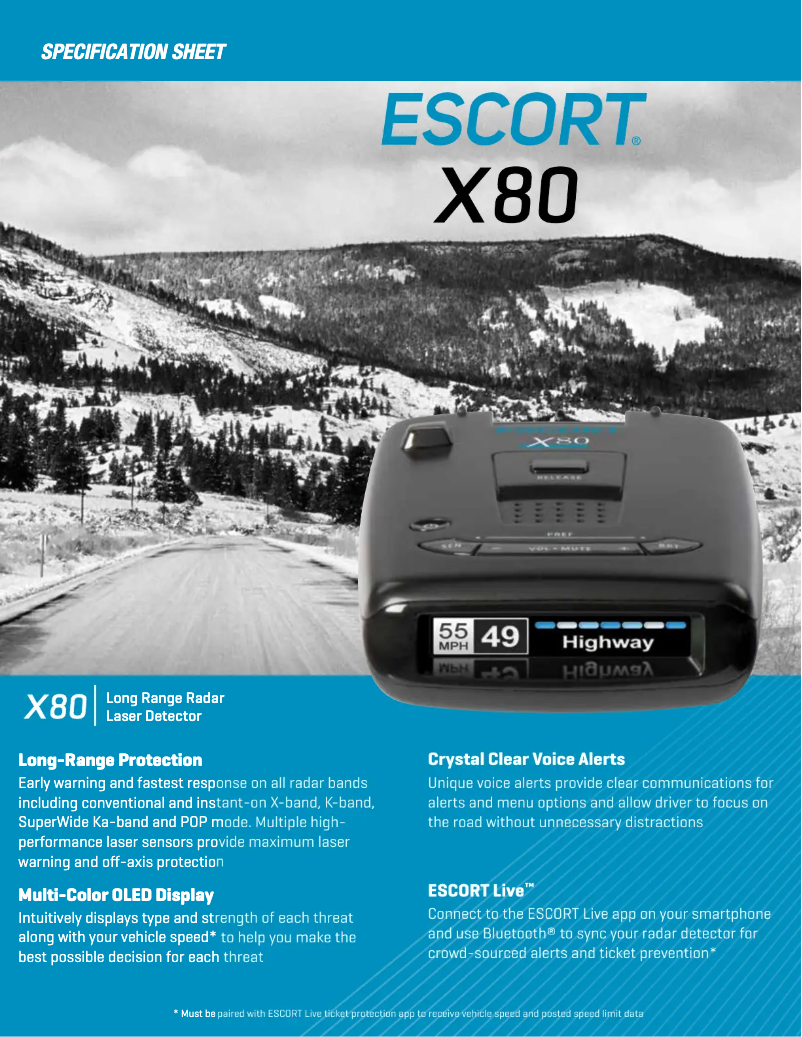 Page n°1 - Fiche technique Escort X80