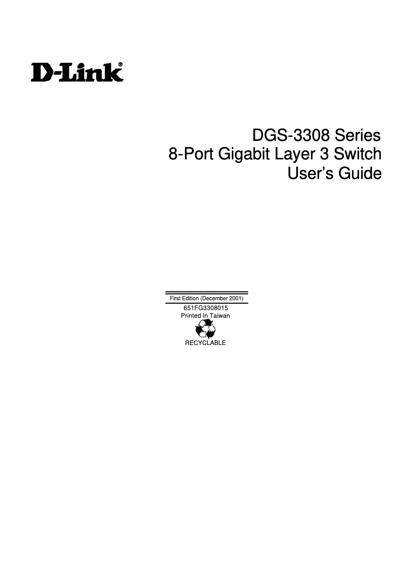 Page 1 of the manual User Manual D-Link DGS-3308TG