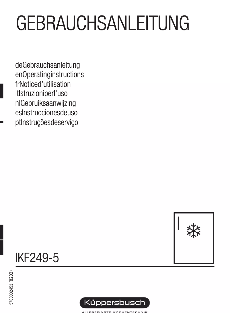 Image de la première page du manuel de l'appareil IKF 249-5