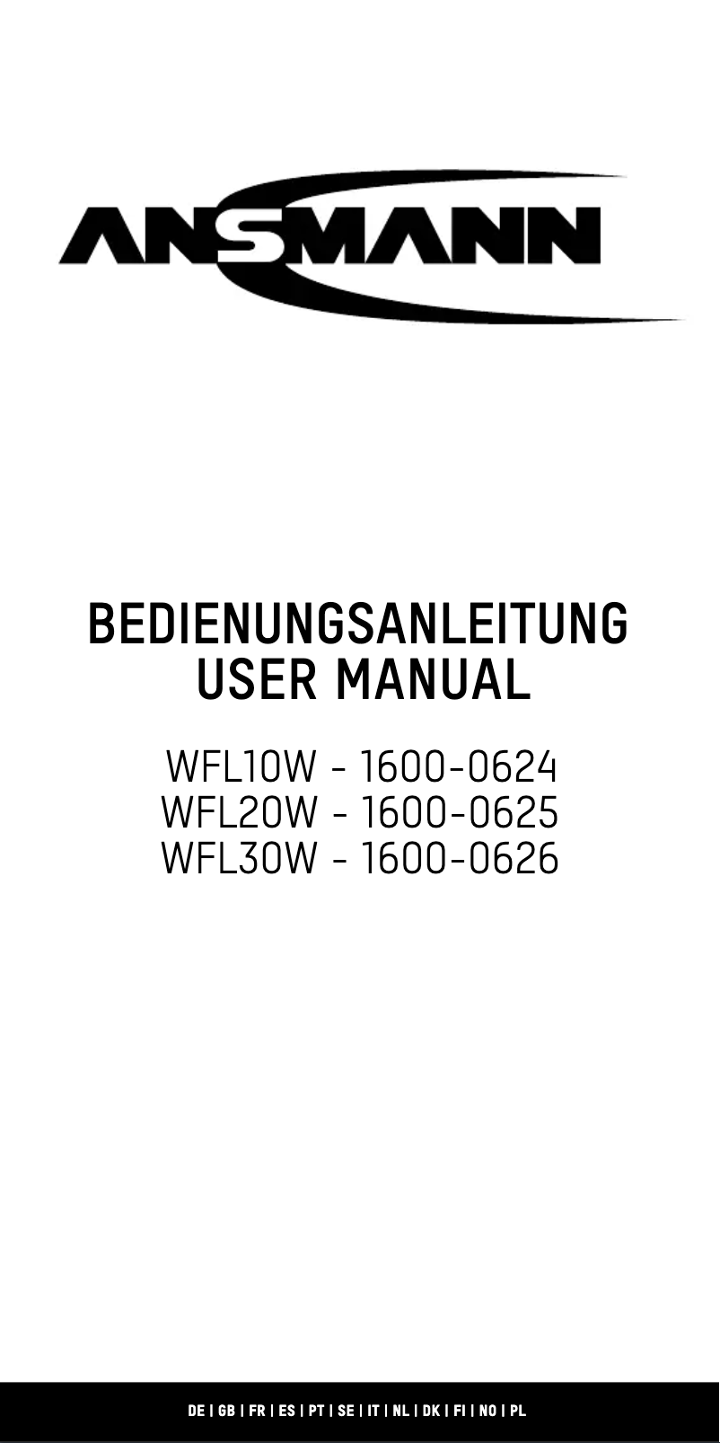 Page 1 de la notice Manuel utilisateur Ansmann WFL20W