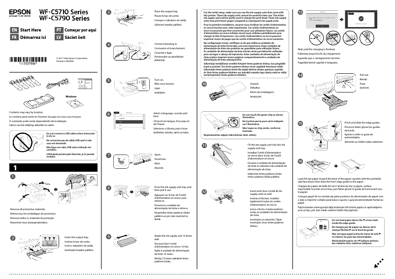 Imagen de la primera página del manual del dispositivo WorkForce Pro WF-C5710DWF