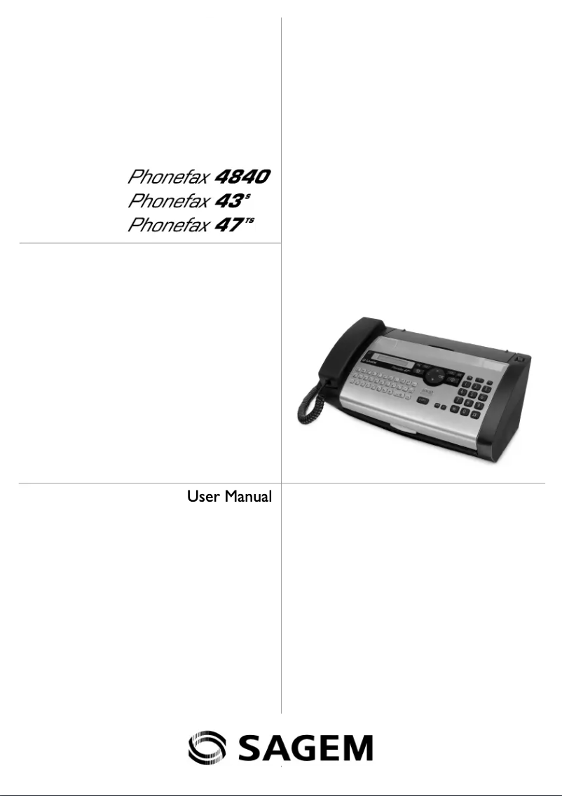 Page n°1 - Manuel utilisateur Sagemcom Phonefax 47