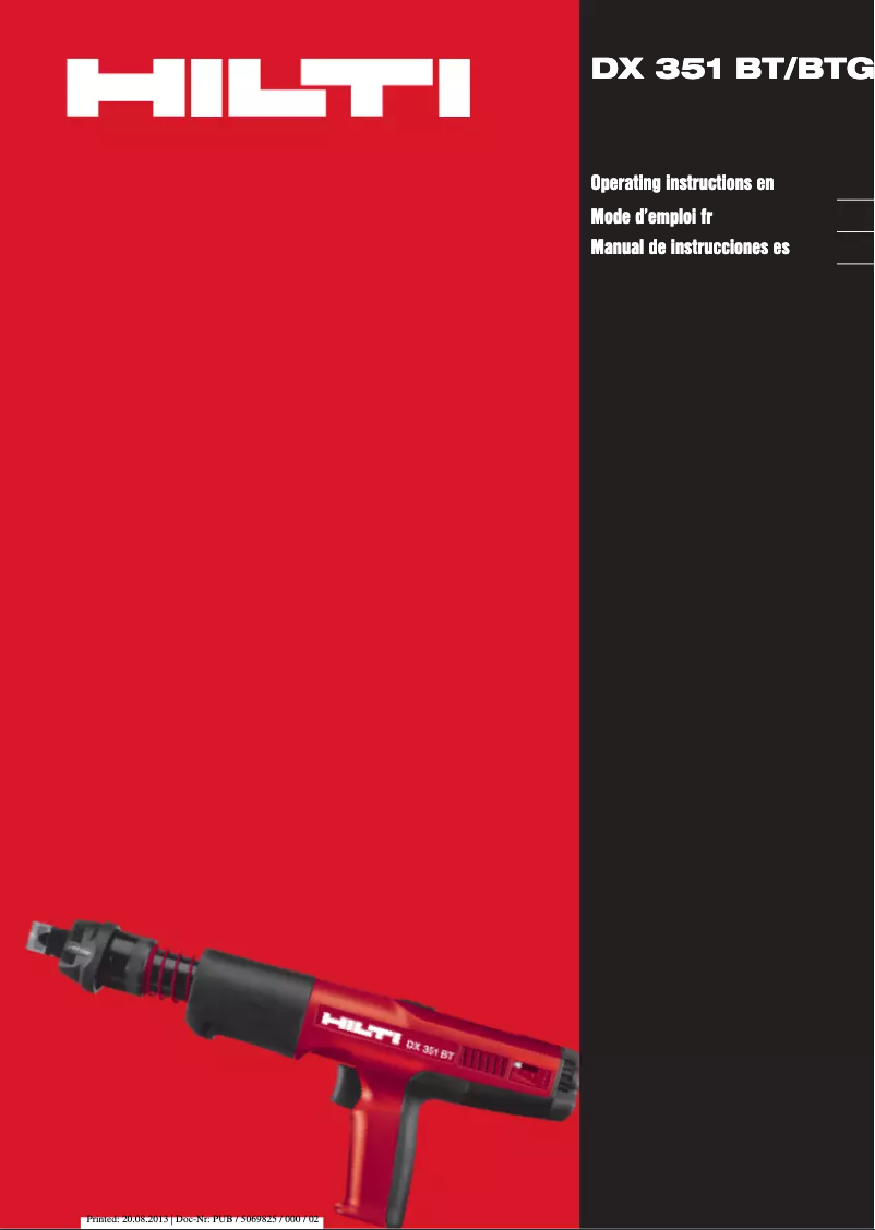 Image de la première page du manuel de l'appareil DX 351-BTG