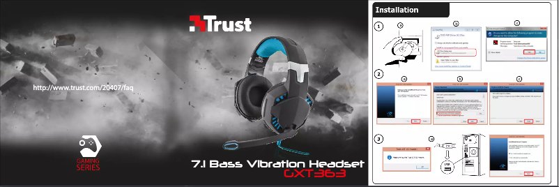 Page n°1 - Manuel utilisateur Trust 7.1 Bass Vibration Headset GXT 363