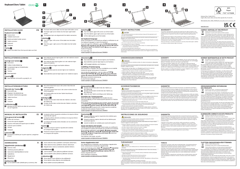 Page 1 de la notice Manuel utilisateur Doro Keyboard