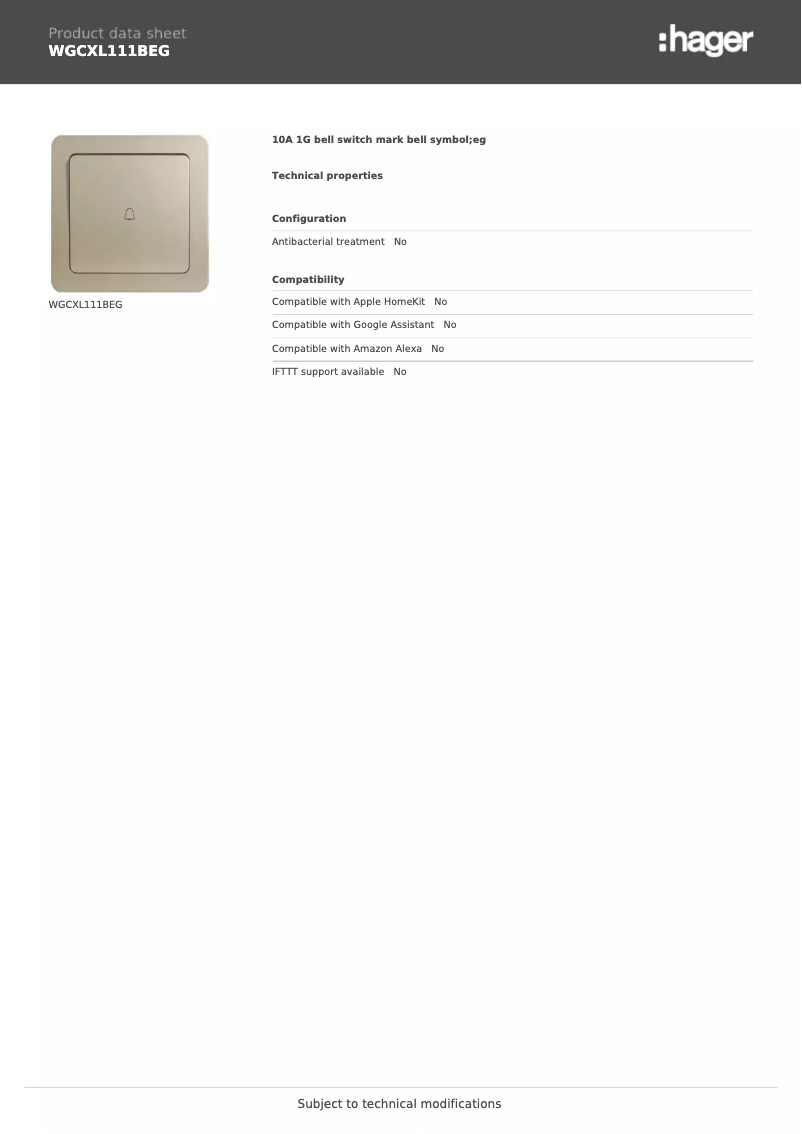 Image de la première page du manuel de l'appareil WGCXL111BEG