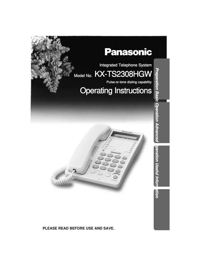 Página 1 del manual Manual de usuario Panasonic KX-TS2308HGW