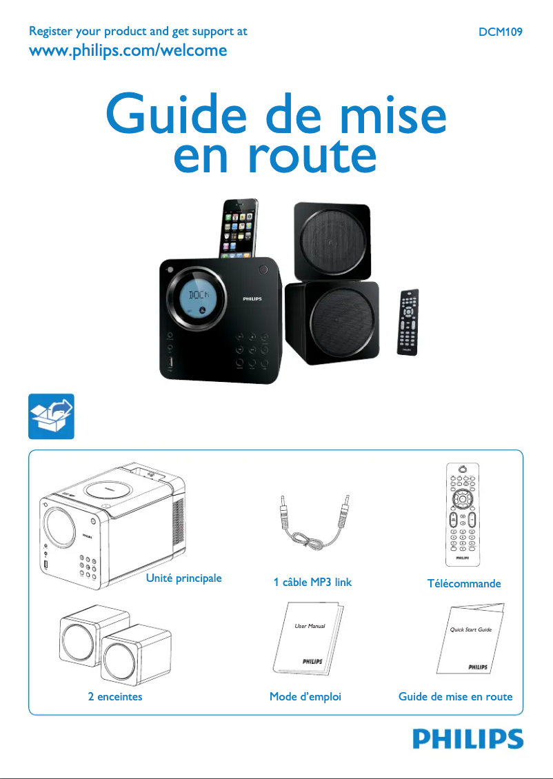 Page n°1 - Guide de démarrage rapide Philips DCM109