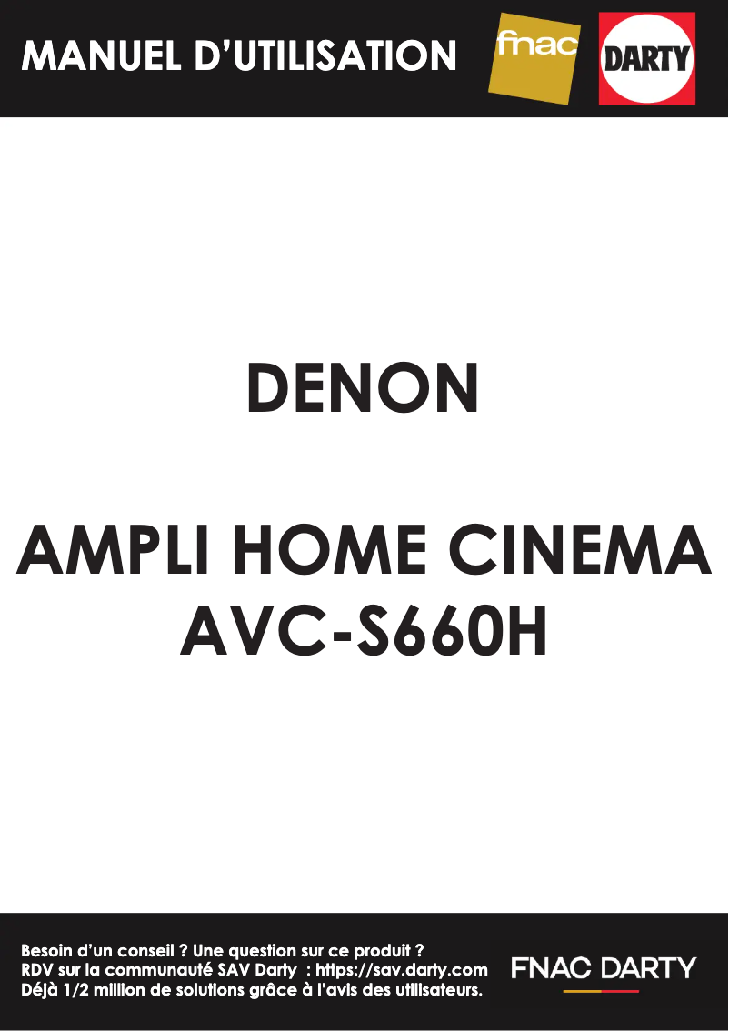 Página 1 del manual Manual de usuario Denon AVC-S660H