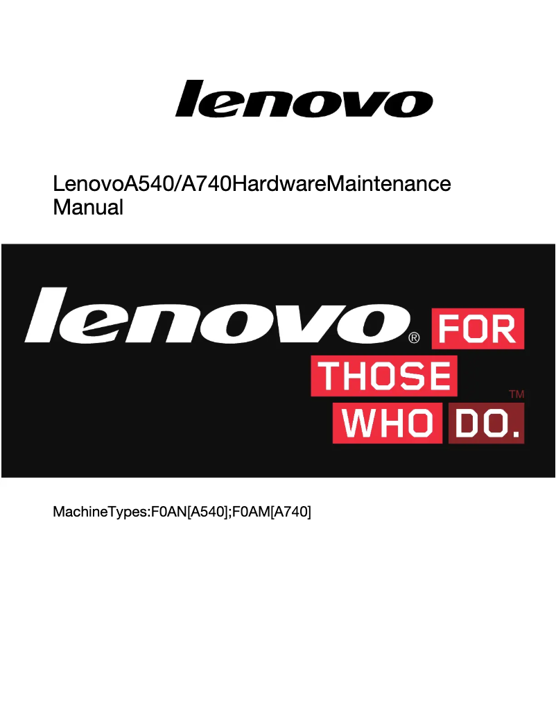 Page 1 de la notice Manuel utilisateur Lenovo F0AN004MFR
