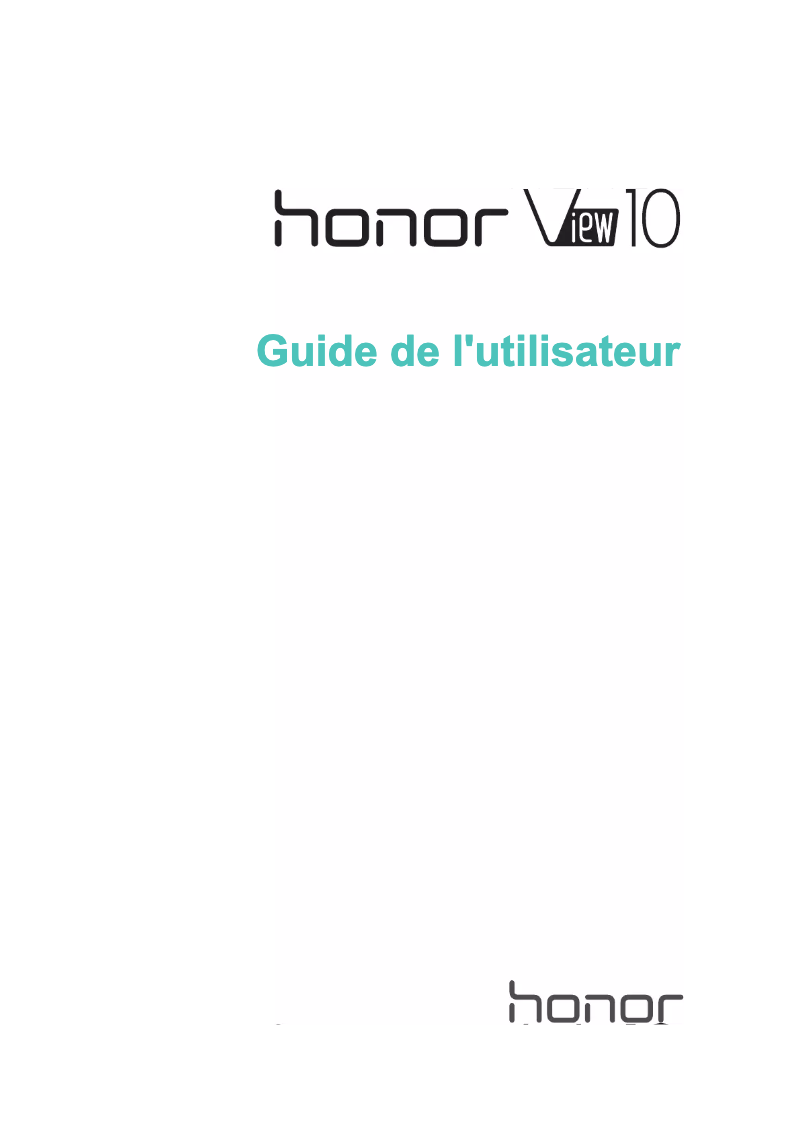 Page n°1 - Manuel utilisateur Honor View 10