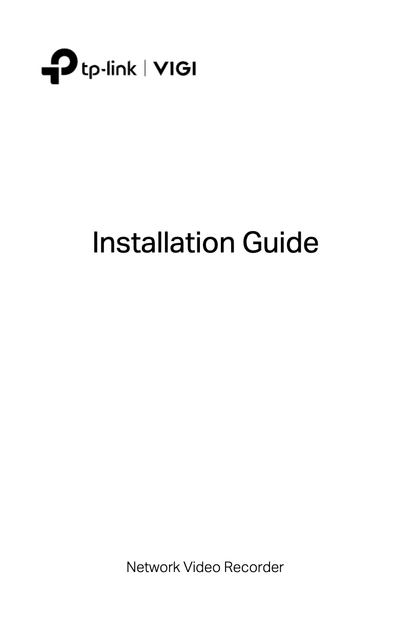 Page 1 of the manual Installation Guide TP-Link VIGI NVR1016H