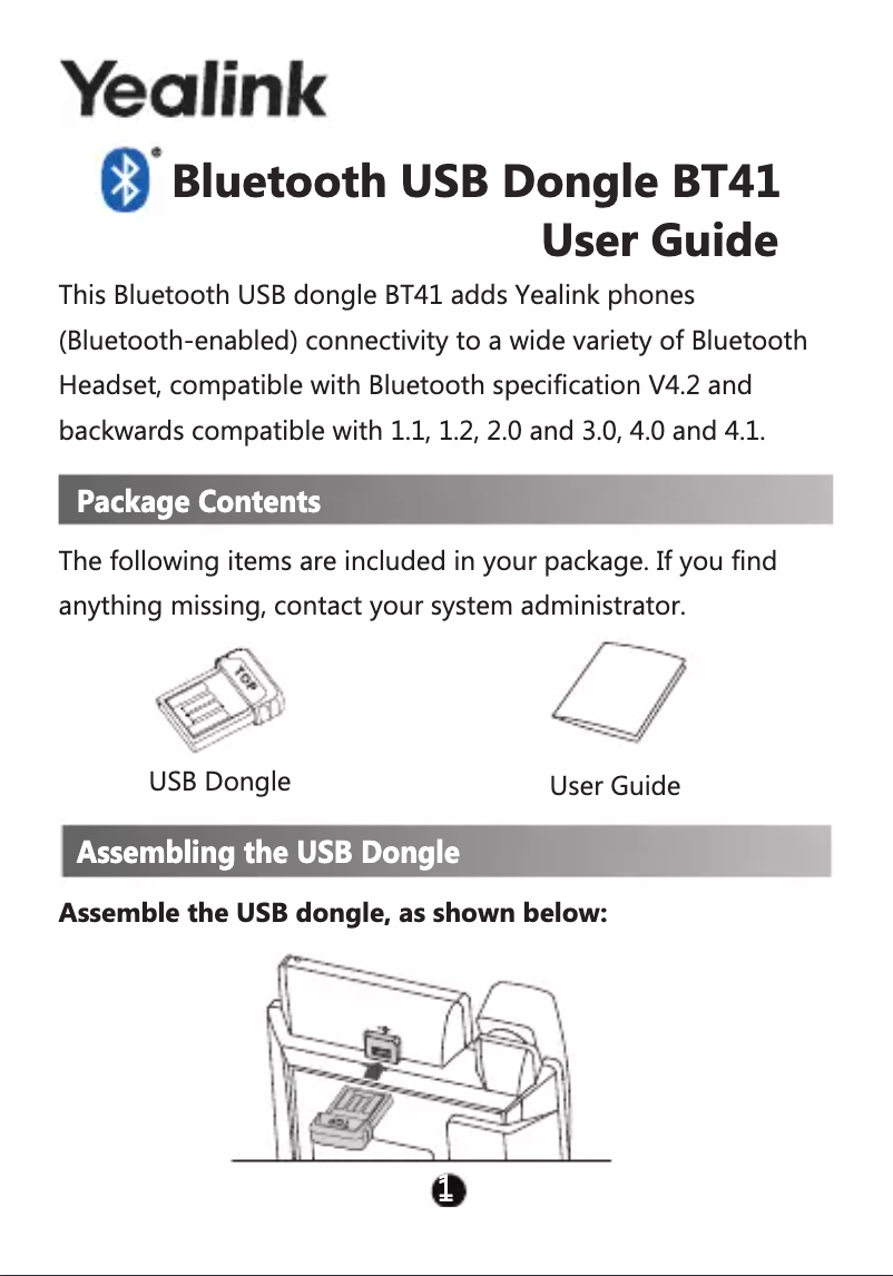 Image de la première page du manuel de l'appareil BT41