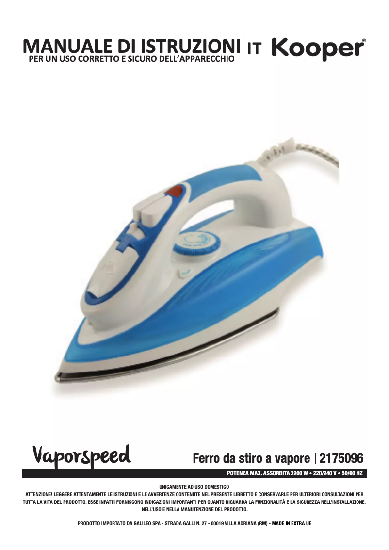 Page 1 de la notice Manuel utilisateur Kooper 2175096