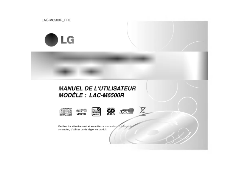 Page 1 de la notice Manuel utilisateur LG LAC-M6500R