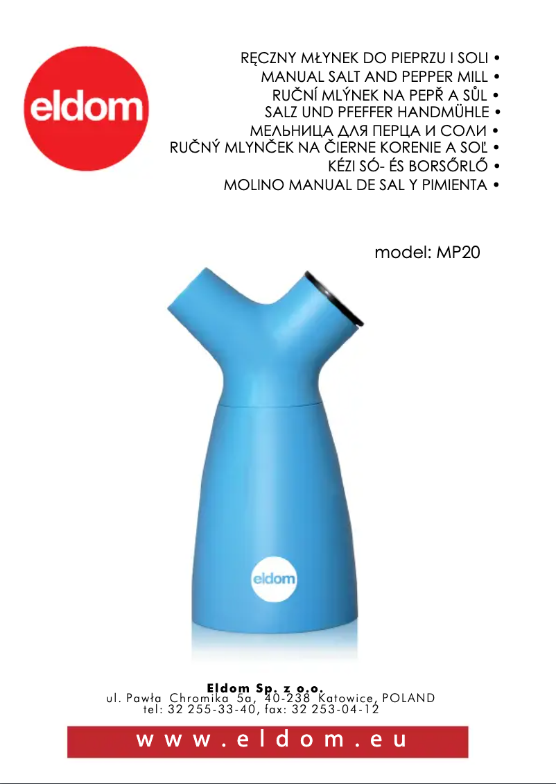 Page 1 de la notice Manuel utilisateur Eldom MP20