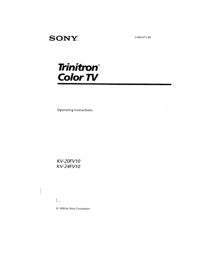 Page 1 de la notice Manuel utilisateur Sony KV-20FV10