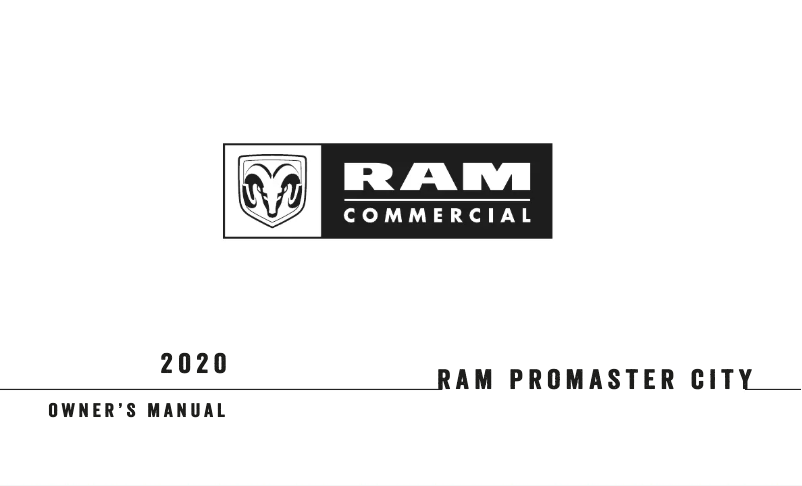 Page 1 de la notice Manuel utilisateur RAM ProMaster City (2020)