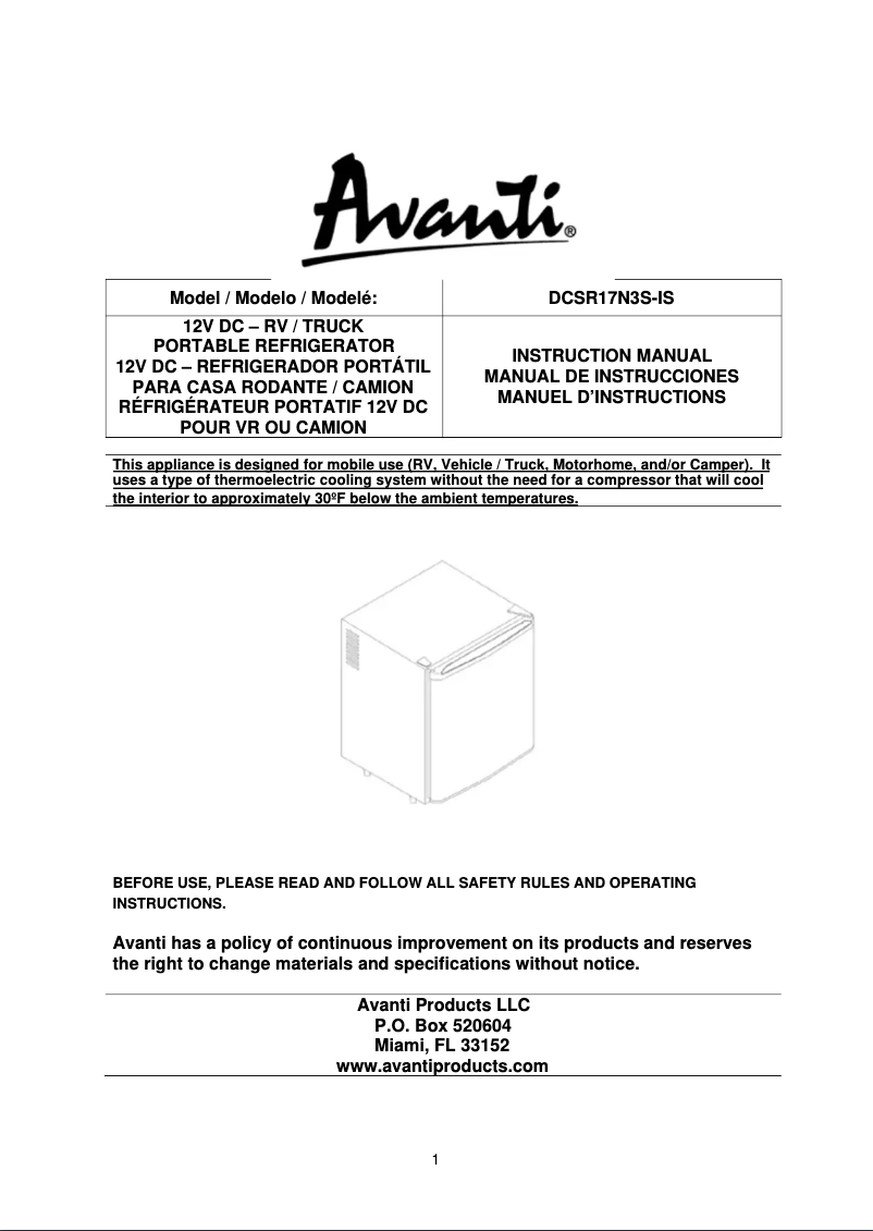 Image de la première page du manuel de l'appareil DCSR17N3S-IS