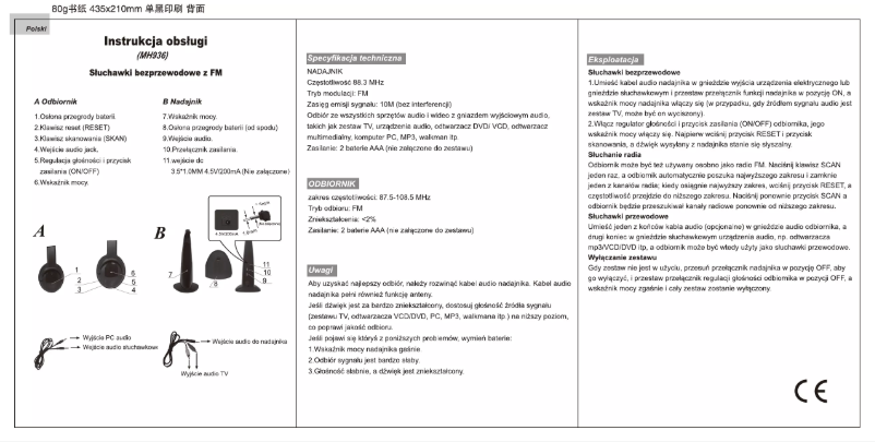 Image de la première page du manuel de l'appareil MH936