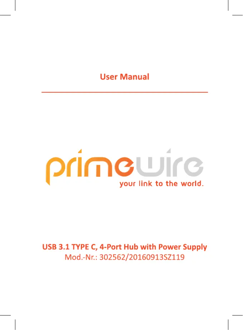Page 1 de la notice Manuel utilisateur Primewire 302562