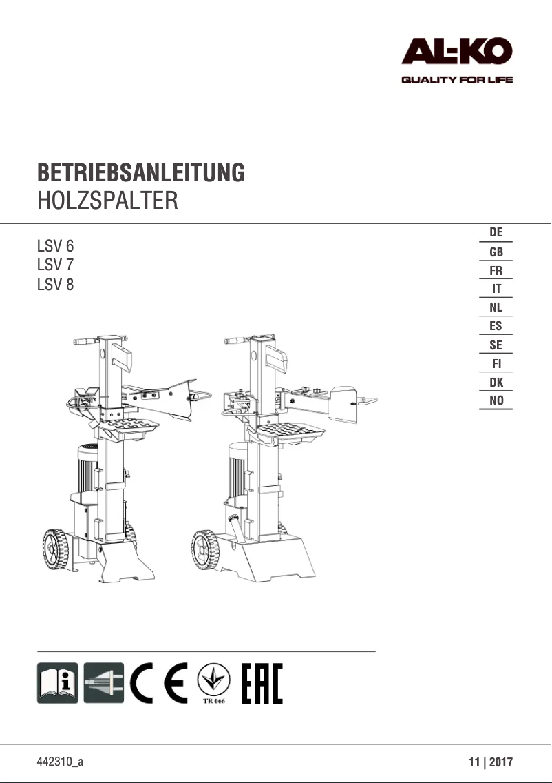 Page n°1 - Manuel utilisateur AL-KO LSV 6