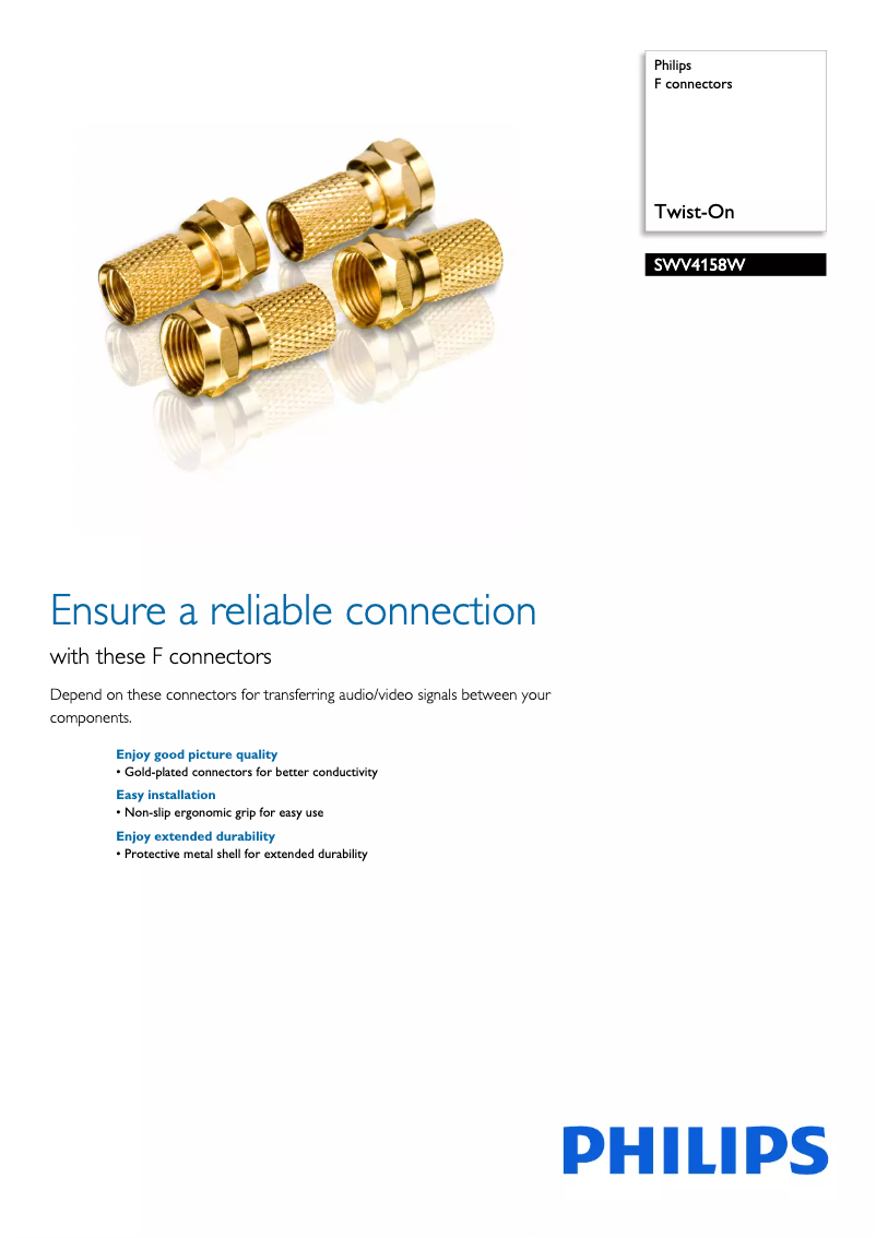 Page 1 of the manual User Manual Philips SWV4158W