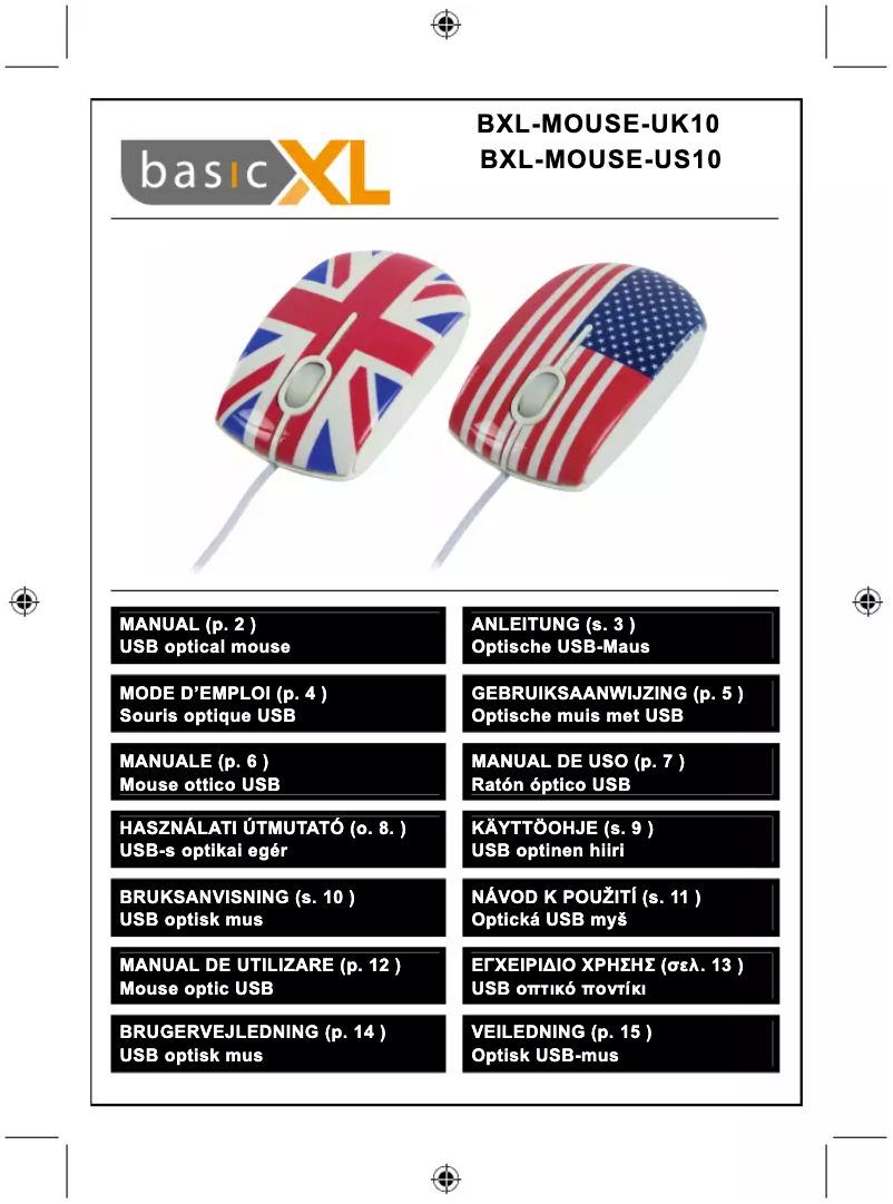 Page 1 de la notice Manuel utilisateur basicXL BXL-MOUSE-US10