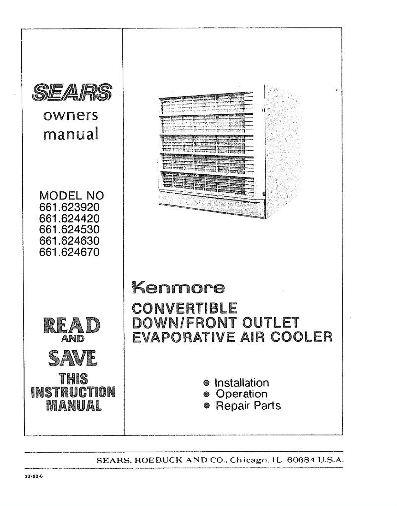Page 1 de la notice Manuel utilisateur Kenmore 661.624530