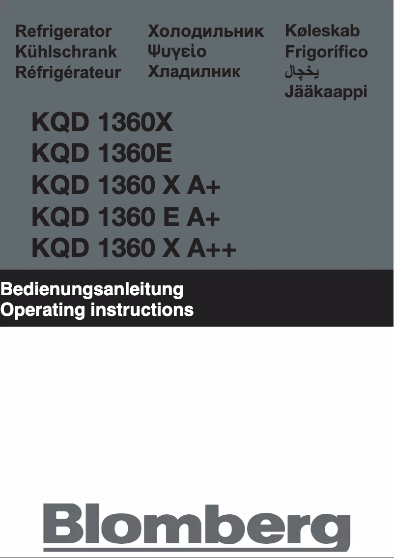 Page n°1 - Manuel utilisateur Blomberg KQD 1360 E A