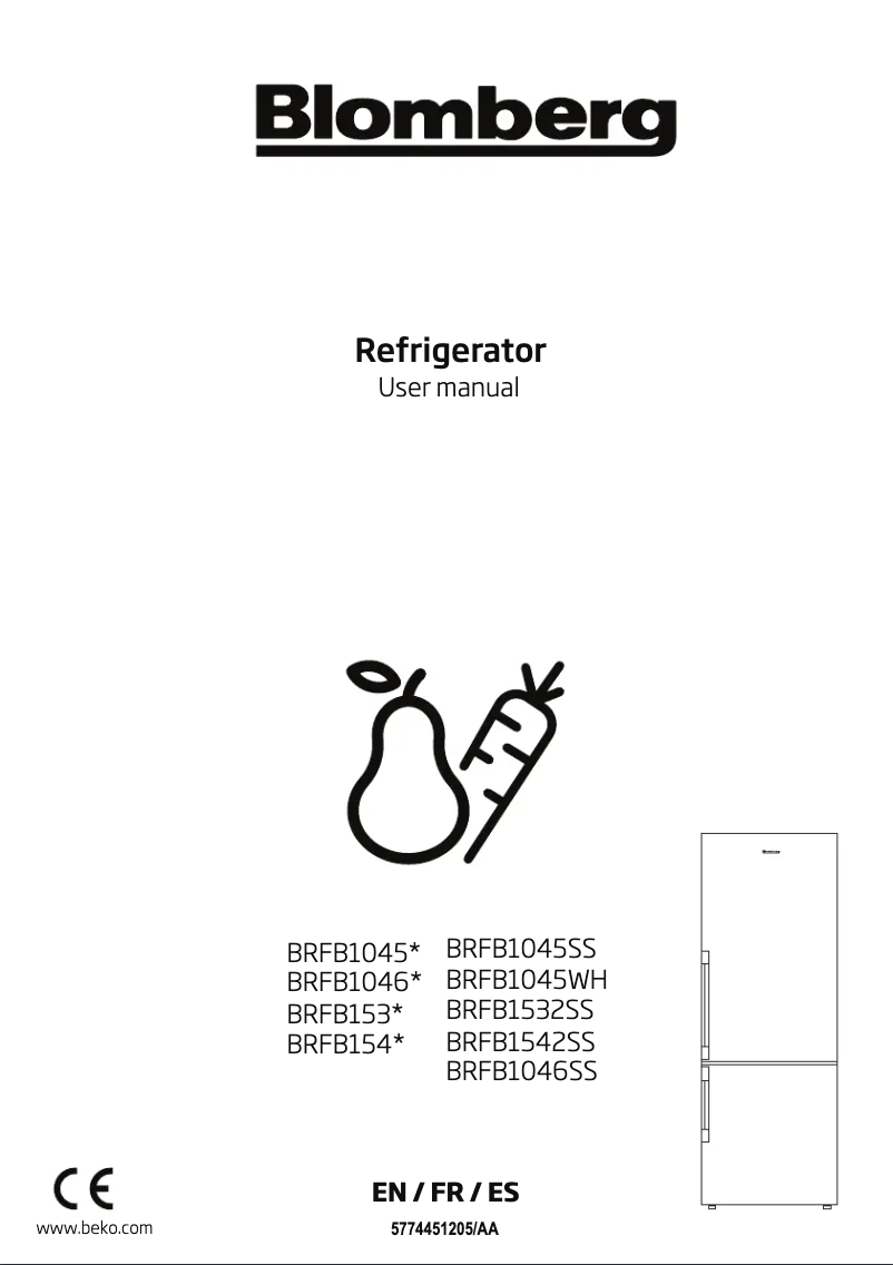 Page n°1 - Manuel utilisateur Blomberg BRFB1046SS