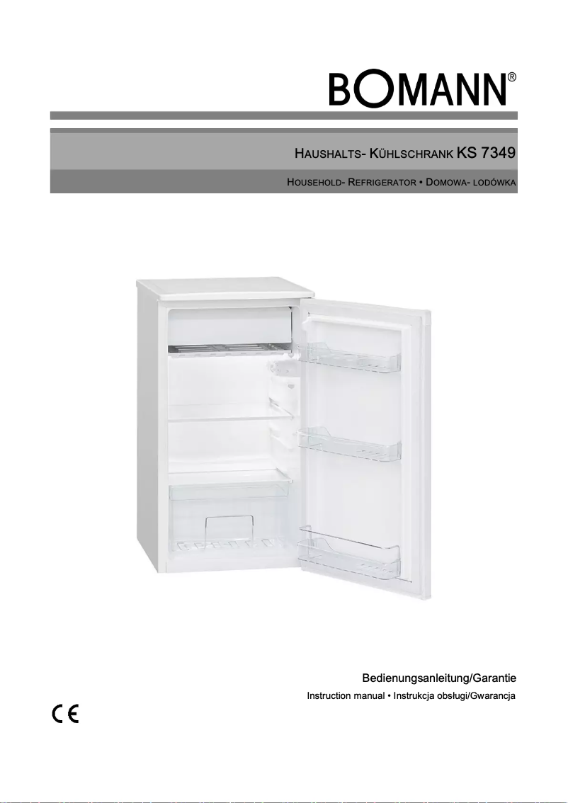 Page 1 de la notice Manuel utilisateur Bomann KS 7349