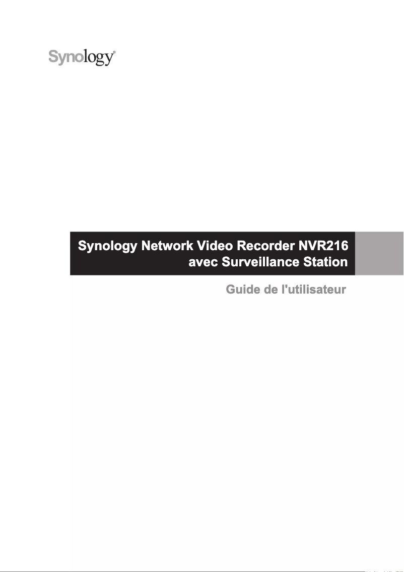 Page n°1 - Manuel utilisateur Synology NVR216