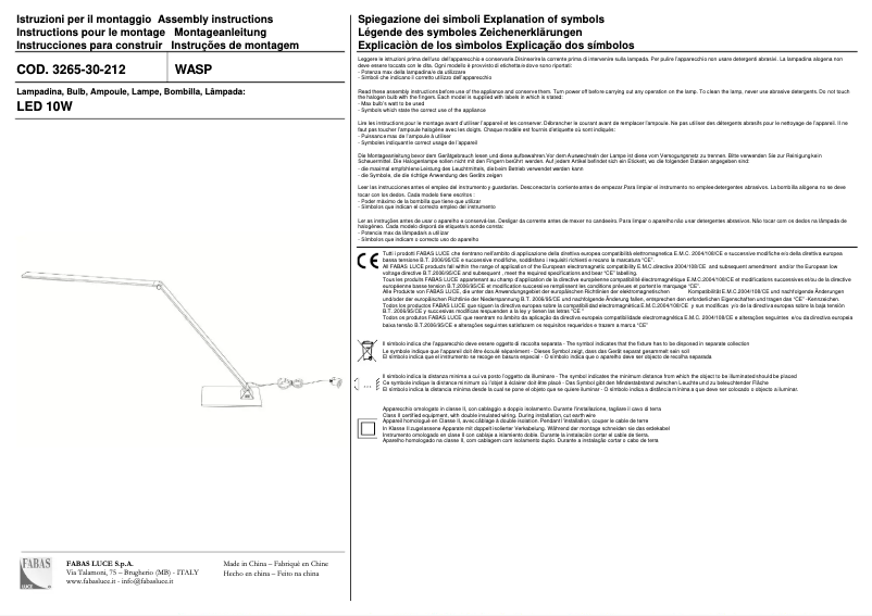 Page 1 de la notice Manuel utilisateur Fabas Wasp