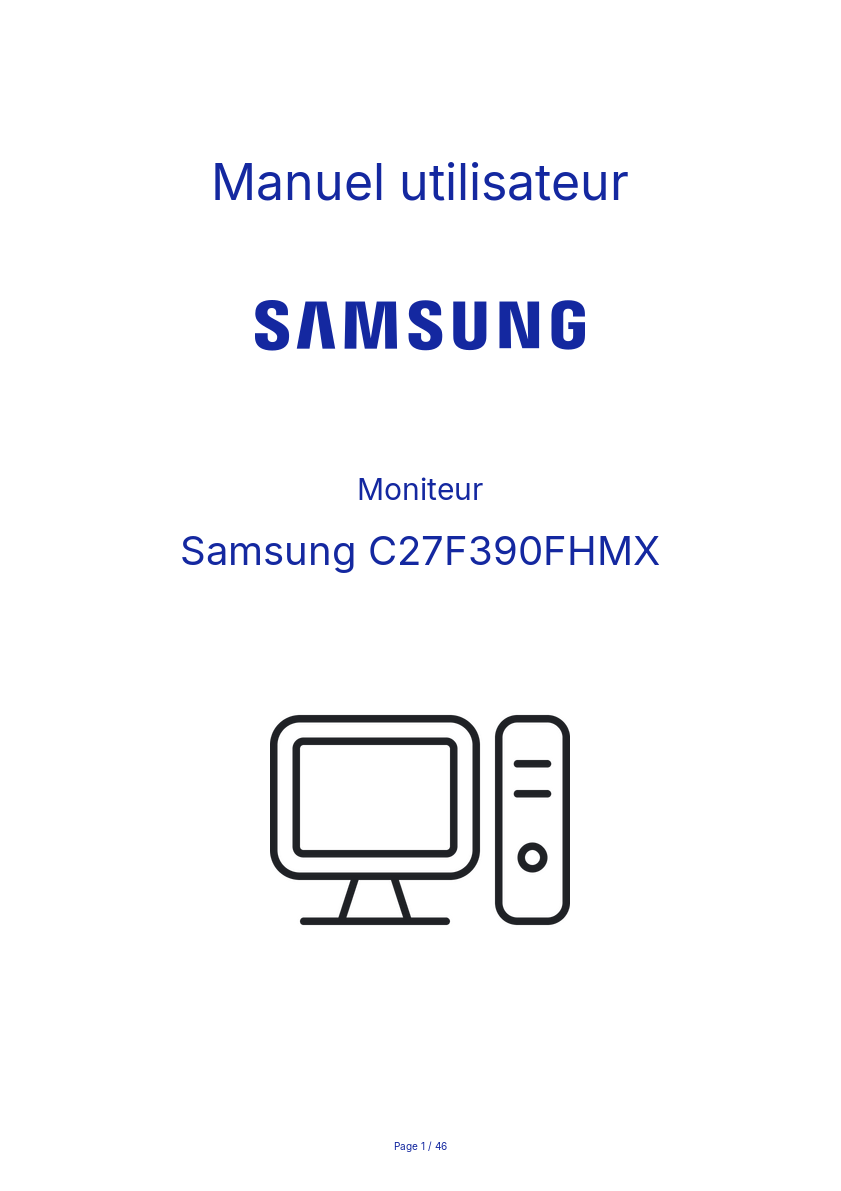Page n°1 - Manuel utilisateur Samsung C27F390FHMX