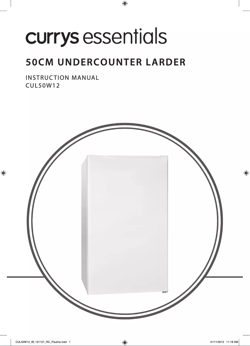 Page 1 de la notice Manuel utilisateur Currys Essentials CUL50W12