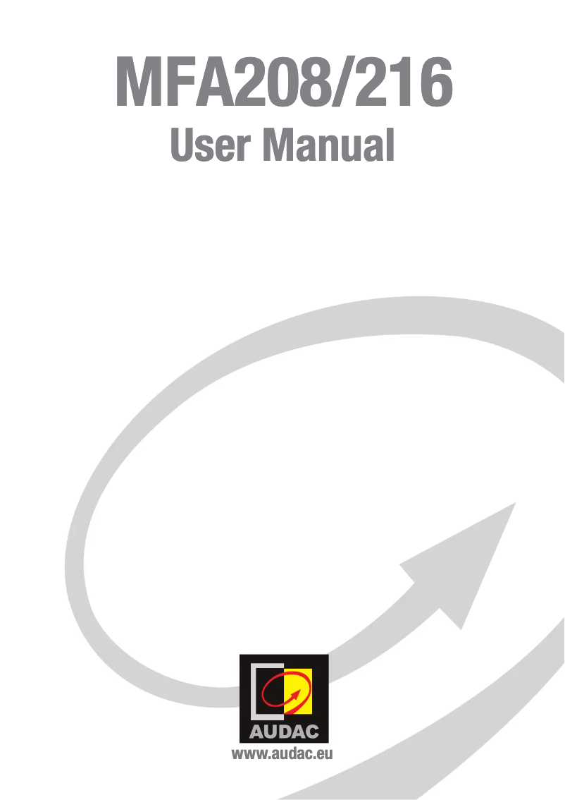 Page 1 de la notice Manuel utilisateur Audac MFA216