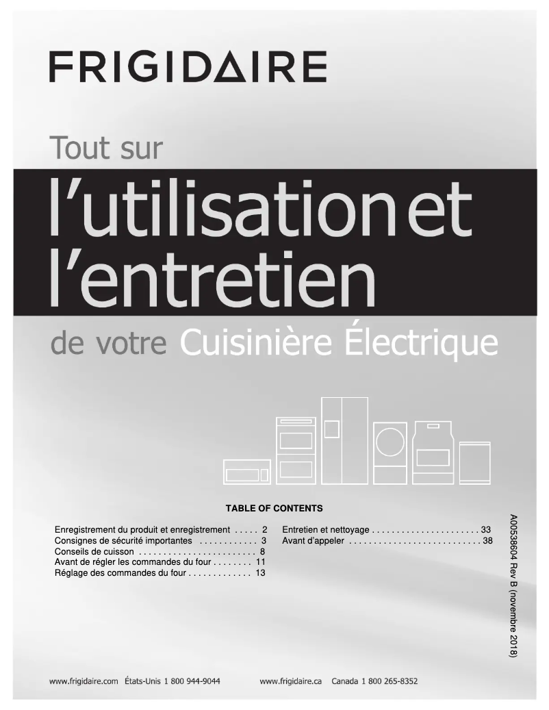 Page n°1 - Manuel utilisateur Frigidaire FGET2766UD