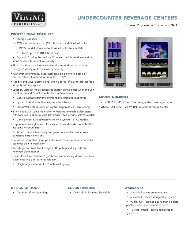 Imagen de la primera página del manual del dispositivo VBUI5150GRSS